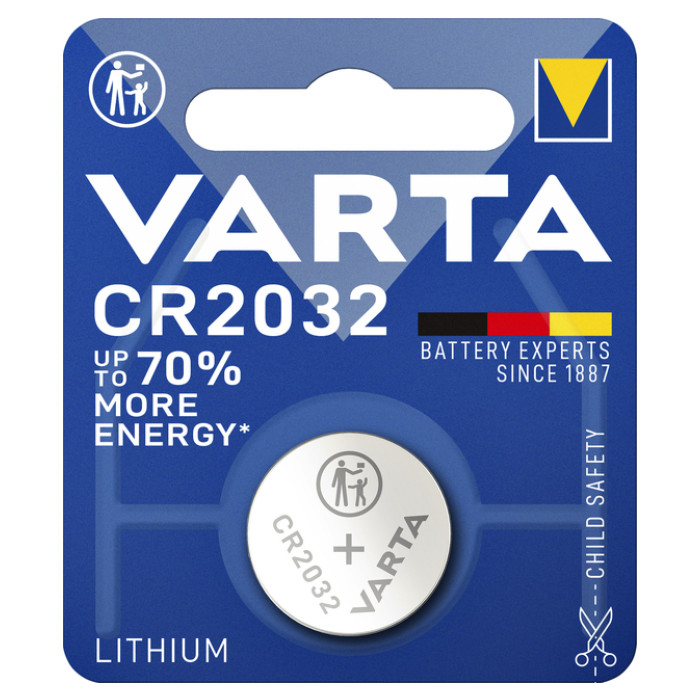 Batterij Varta knoopcel CR2032 lithium blister à 1stuk
