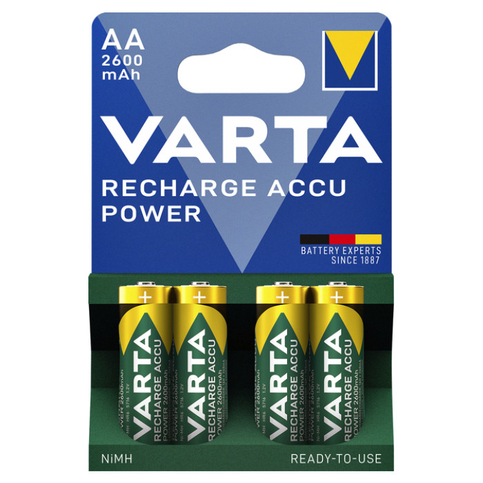 Batterij oplaadbaar Varta 4xAA 2600mAh ready2use