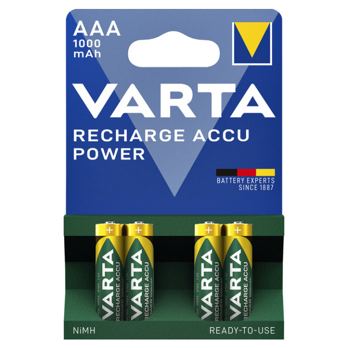 Batterij oplaadbaar Varta 4xAAA 1000mAh ready2use
