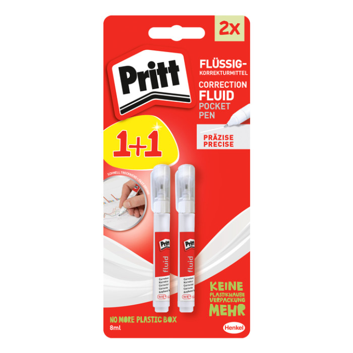 Correctiepen Pritt fluid 8ml blister a 1+1