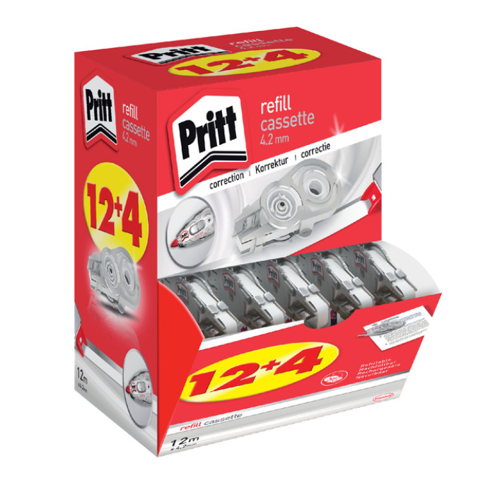 Correctietapevulling Pritt navul cassette Flex 4.2mmx12m promopack à 12+4 gratis