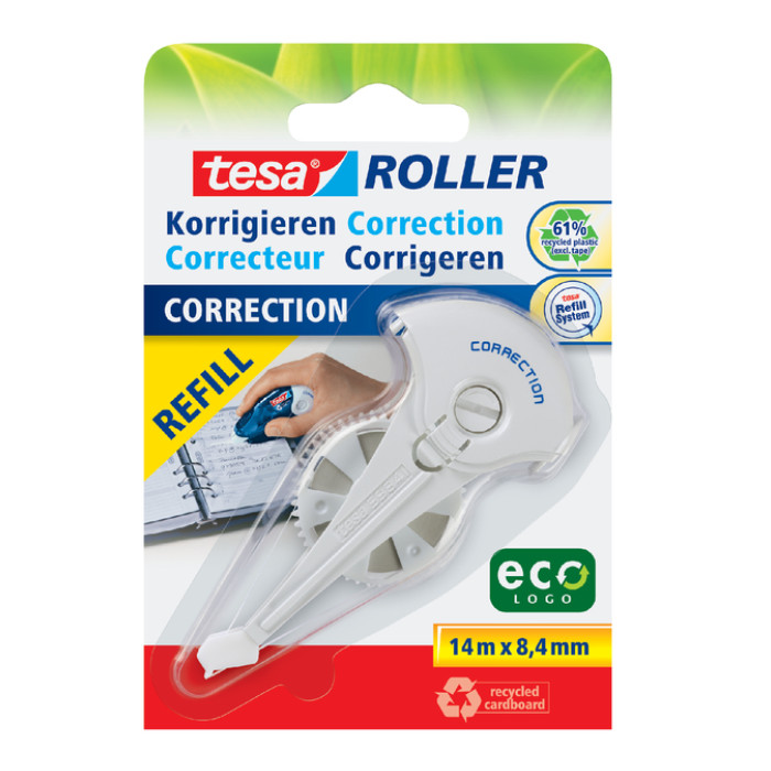 Correctietape navulling tesa® ecoLogo® 14mx8,4mm op blister
