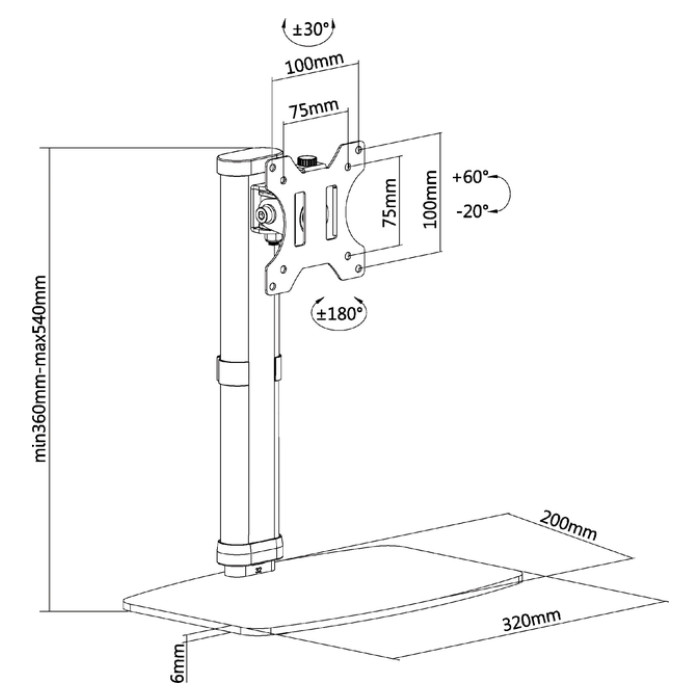 Monitorstandaard Neomounts D890 10-32" zwart