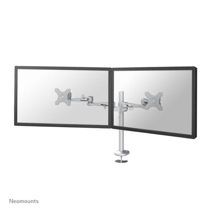 Monitorarm Neomounts D935DG 2x10-27" doorvoer zilvergrijs