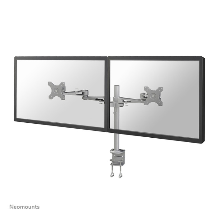 Monitorarm Neomounts D935D 2x10-27" met klem zilvergrijs