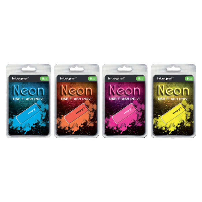 USB-stick 2.0 Integral 16Gb neon oranje