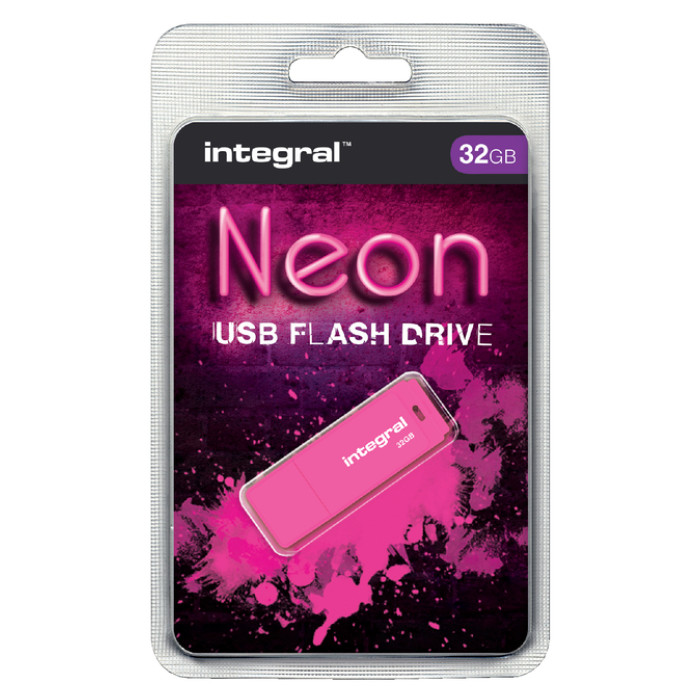 USB-stick 2.0 Integral 32GB neon roze