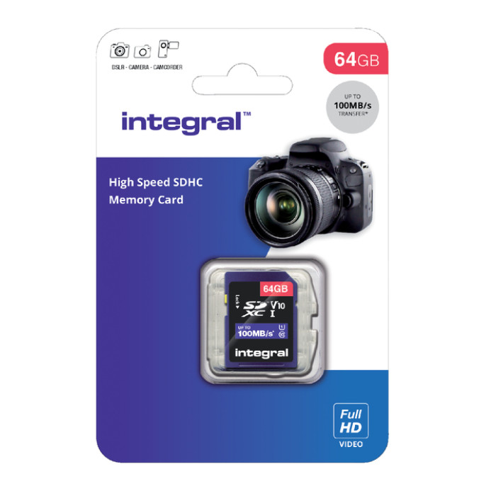 Geheugenkaart Integral SDXC V10 64GB