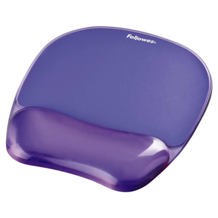 Muismat met polssteun Fellowes Crystals gel transparant paars