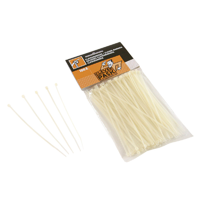 Inbindstrip CleverPack cleverbinder kabel 10/20cm wit 100 stuks