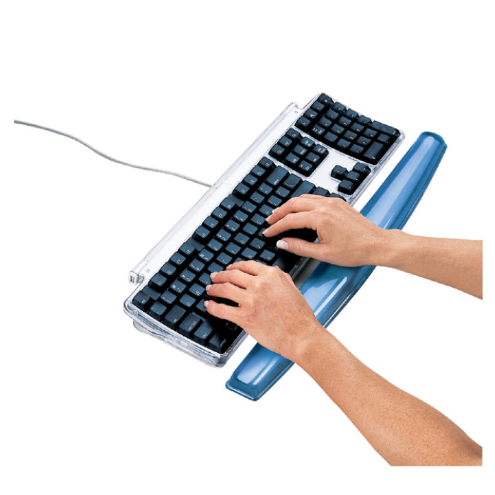 Polssteun toetsenbord Fellowes Crystals gel transparant blauw