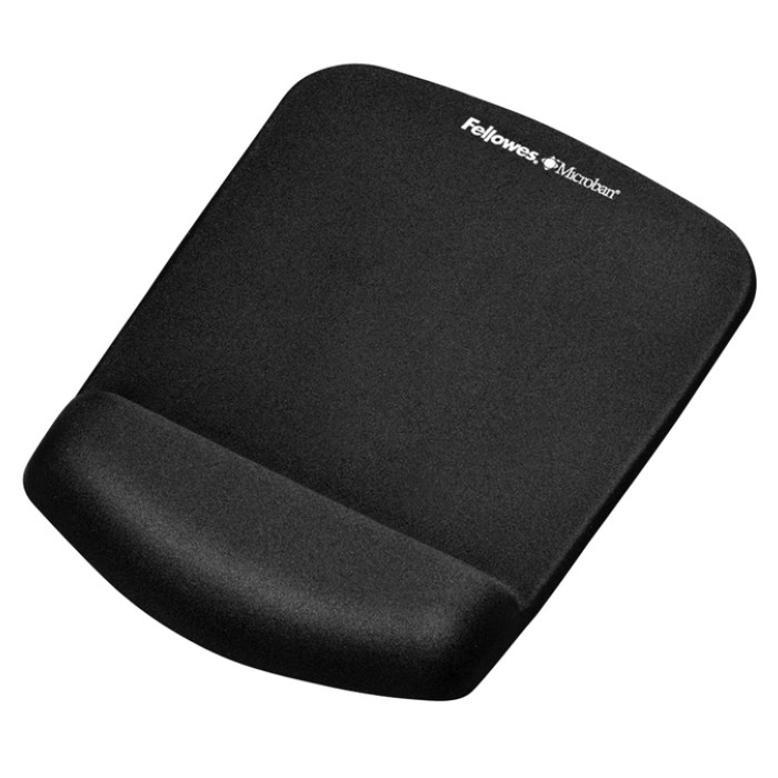 Muismat met polssteun Fellowes Plush Touch zwart