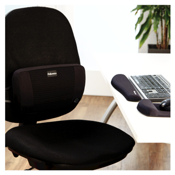 Muismat met polssteun Fellowes Plush Touch zwart