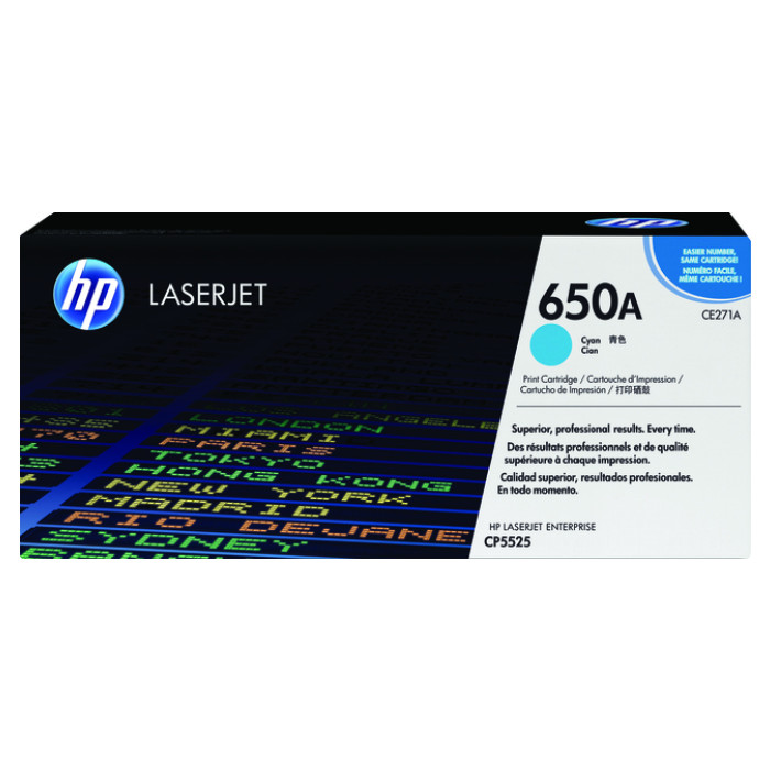 Tonercartridge HP CE271A 650A blauw