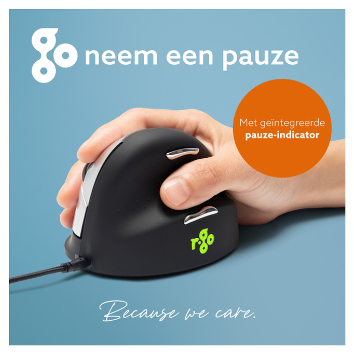 Muis R-Go Ergonomisch HE Break Draad Rechts M