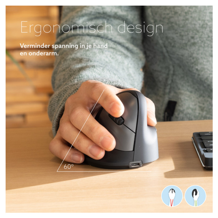 Muis R-Go Ergonomisch HE Break Wireless Rechts M