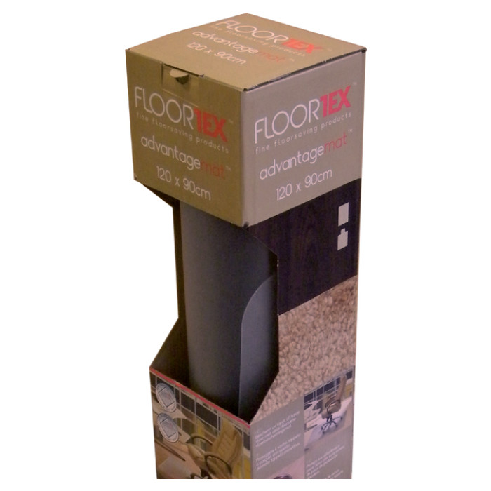 Stoelmat Floortex PVC 120x90cm voor harde vloeren retailpak
