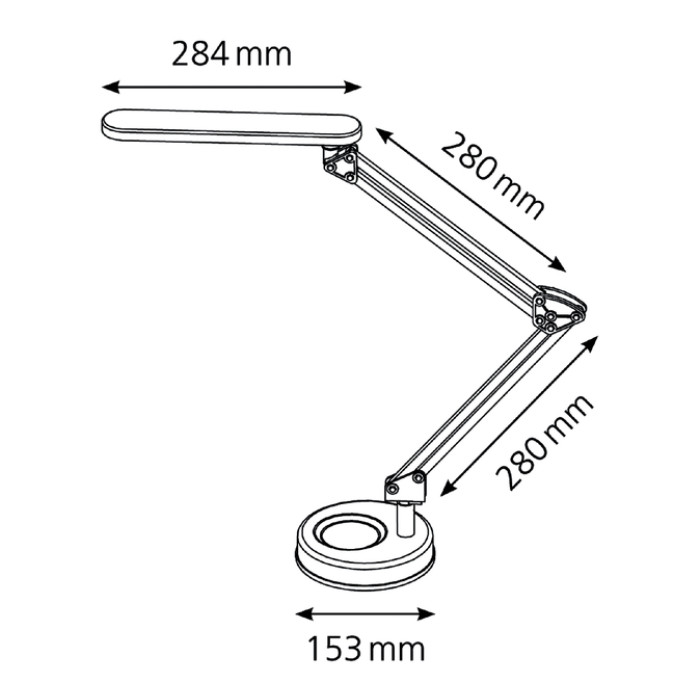 Bureaulamp Hansa led 4 stars zilvergrijs