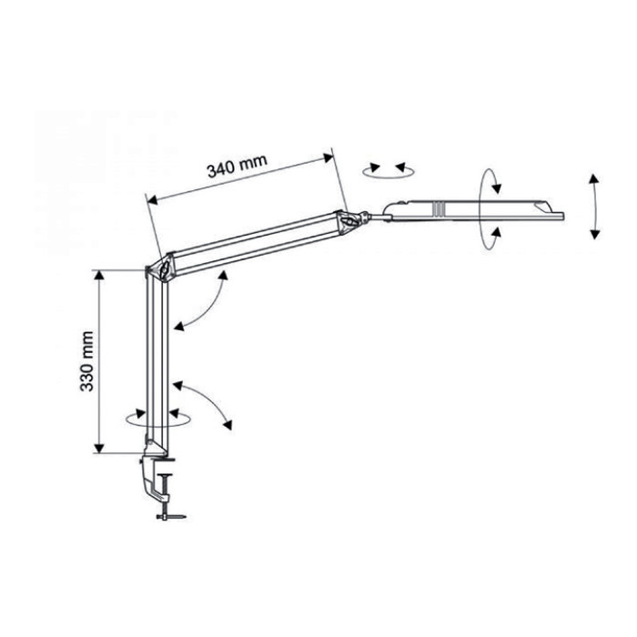 Bureaulamp MAUL Atlantic LED tafelklem zwart