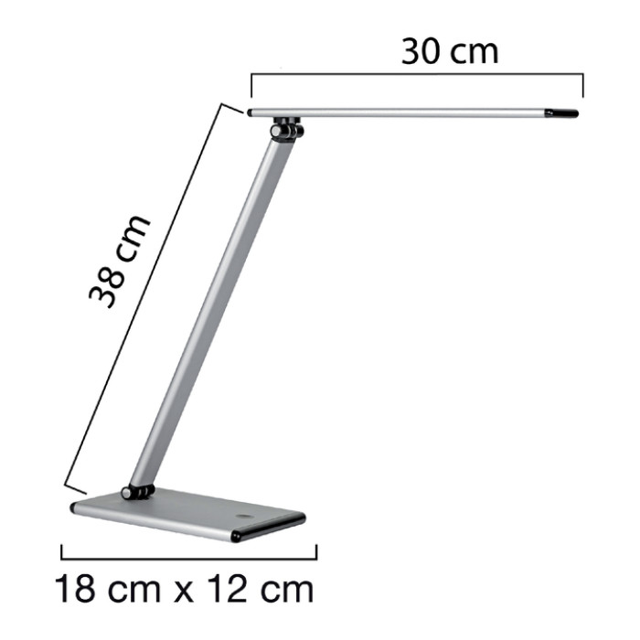 Bureaulamp Unilux Terra led aluminium grijs