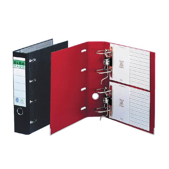 Ordner Elba Rado Plast 75mm bank 2 mechanieken zwart PVC