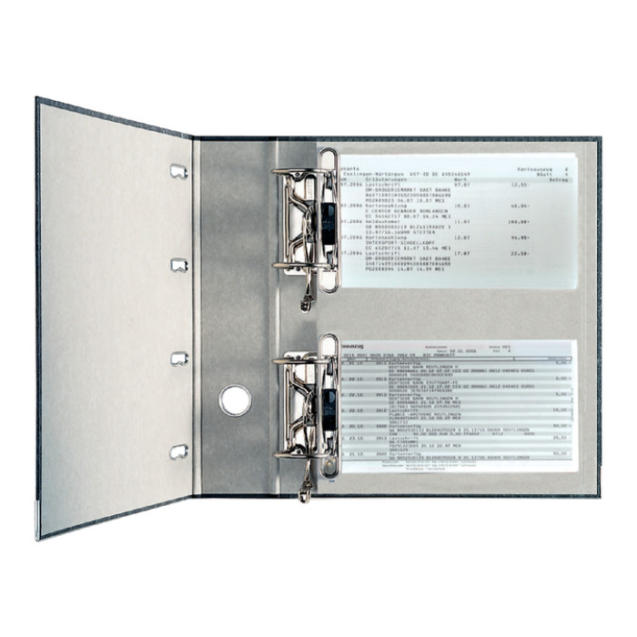 Ordner Leitz 1092 giro-bank met dubbele mechaniek 75mm karton A4 zwart