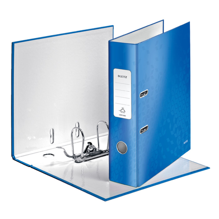 Ordner Leitz Wow 180° gelamineerd 80mm A4 blauw