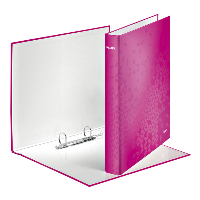 Ringband Leitz WOW A4 maxi 2-rings D-mechaniek 25mm roze