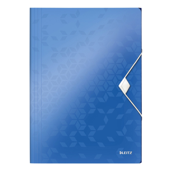 Elastomap Leitz WOW A4 3 kleppen PP blauw
