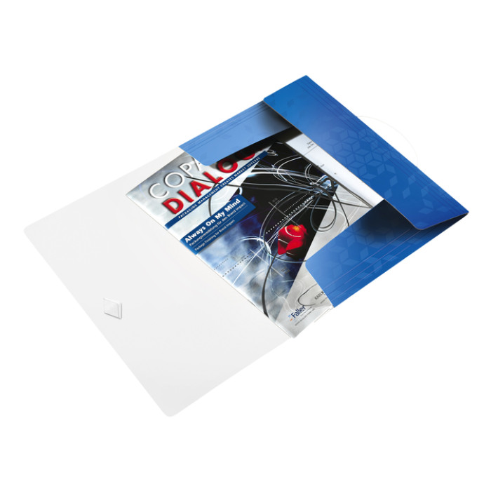 Elastomap Leitz WOW A4 3 kleppen PP blauw
