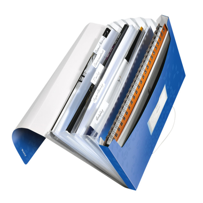Projectmap Leitz WOW voor A4 6 vaks PP blauw