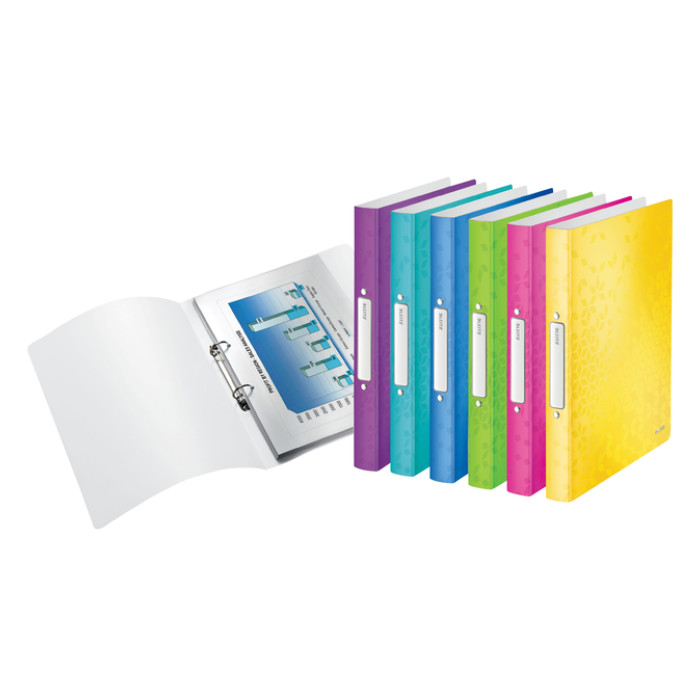Ringband Leitz WOW A4 2-rings O-mechaniek 25mm PP roze