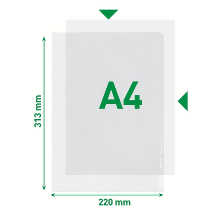 Insteekmap L-model Leitz Premium 0.13mm PP A4 transparant 100 stuks
