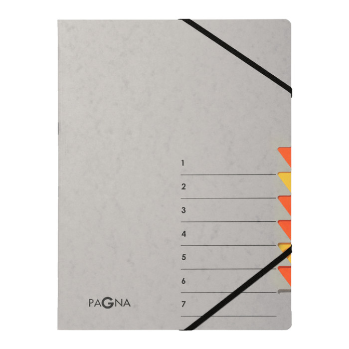 Sorteermap Pagna Easy A4 7 tabs geel/oranje