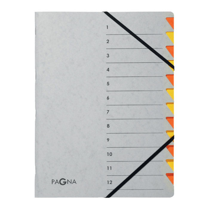Sorteermap Pagna Easy A4 12 tabs oranje/geel