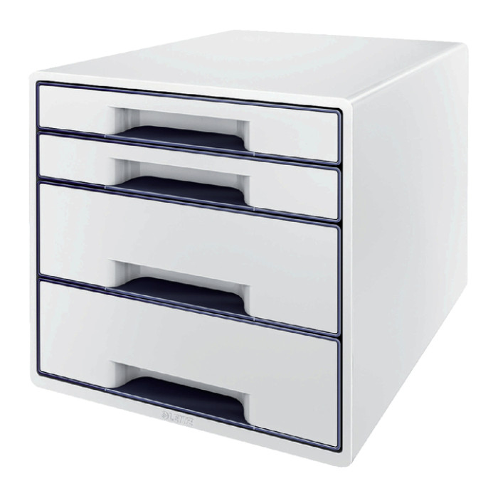 Ladenblok Leitz WOW CUBE A4 maxi 4 laden wit/grijs