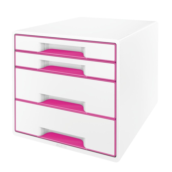 Ladenblok Leitz WOW 4 laden wit/roze
