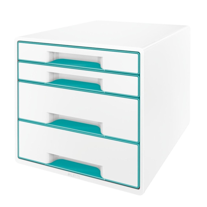 Ladenblok Leitz WOW 4 laden wit/ijsblauw