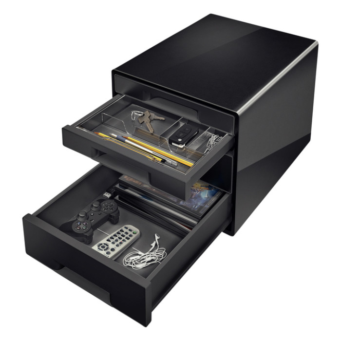 Ladenblok Leitz WOW CUBE A4 maxi 4 laden zwart
