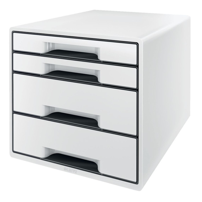 Ladenblok Leitz Wow CUBE A4 maxi 4 laden wit/zwart