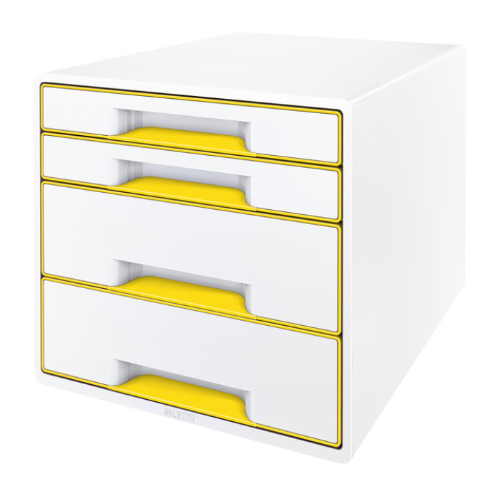 Ladenblok Leitz WOW CUBE 4 laden wit/geel