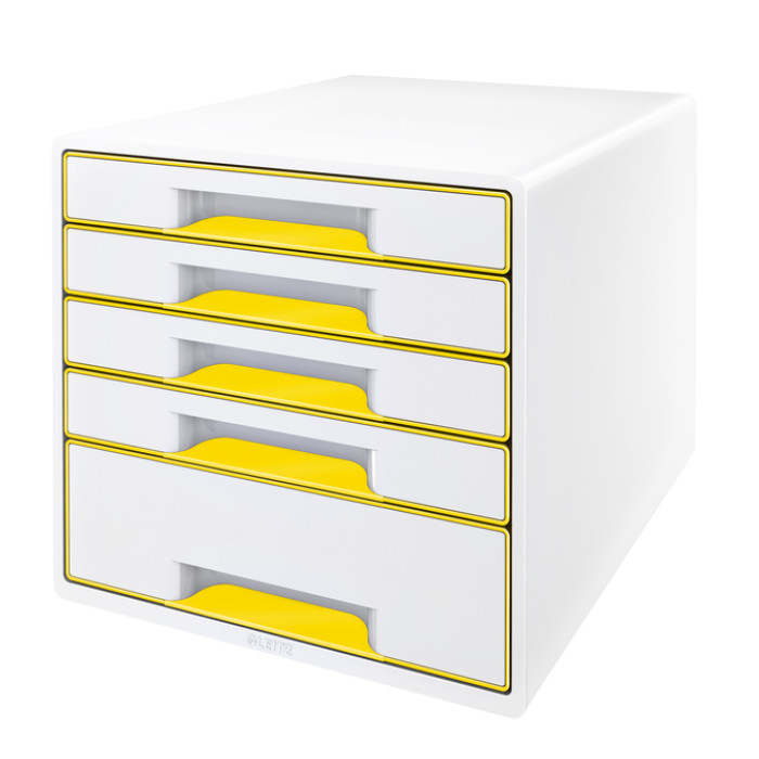 Ladenblok Leitz WOW CUBE 5 laden wit/geel
