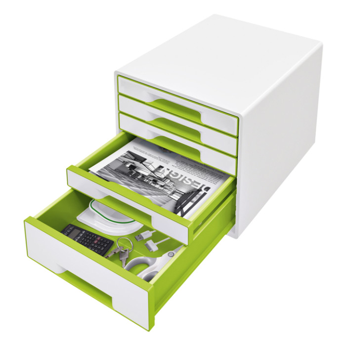 Ladenblok Leitz WOW CUBE 5 laden wit/groen