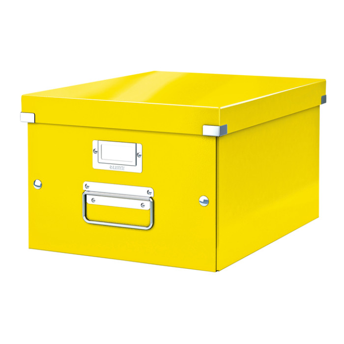 Opbergdoos Leitz Click & Store WOW middel gerecycled karton 281x200x370mm geel