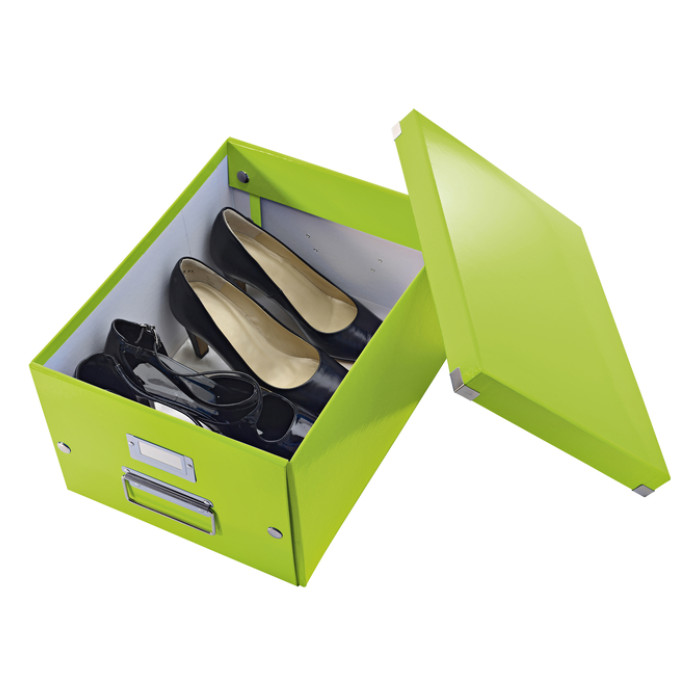 Opbergdoos Leitz Click & Store WOW middel gerecycled karton 281x200x370mm groen