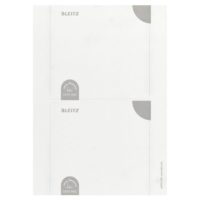 Rug-insteekkaart Leitz breed 56x190mm wit 100 stuks