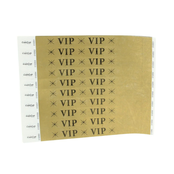 Polsbandje CombiCraft met opdruk VIP wit 100 stuks