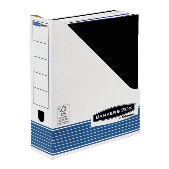 Tijdschriftcassette Bankers Box System A4  wit blauw