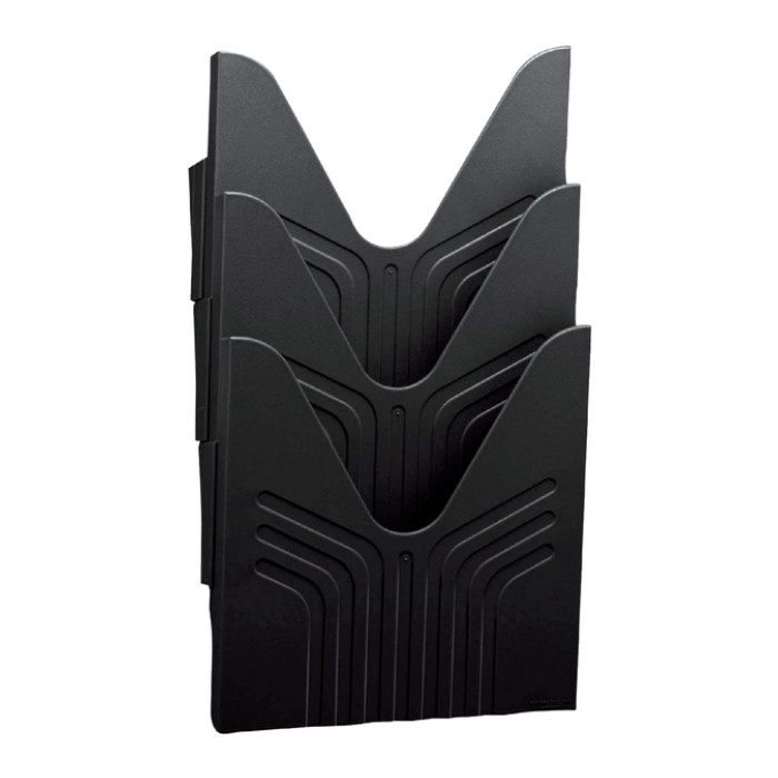 Folderhouder Avery nr144 wand folio hoog 3vaks zwart