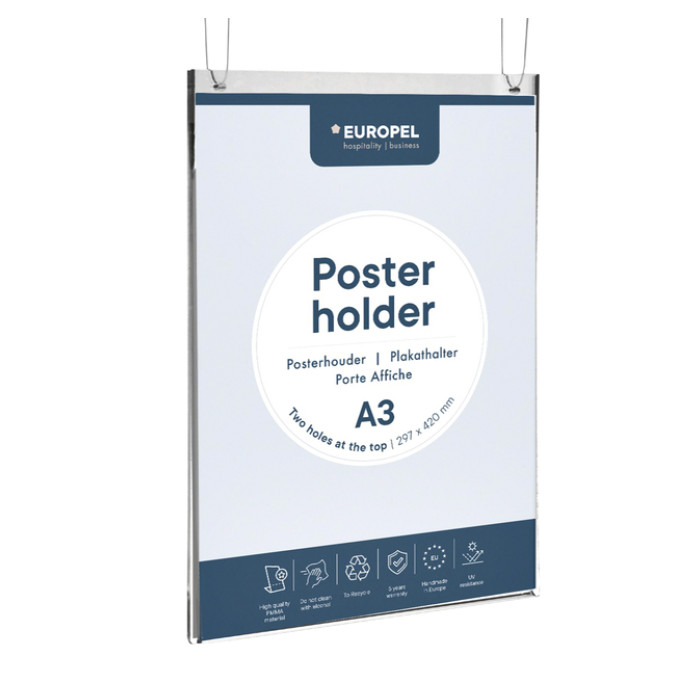 Posterhouder Europel A3 staand acryl